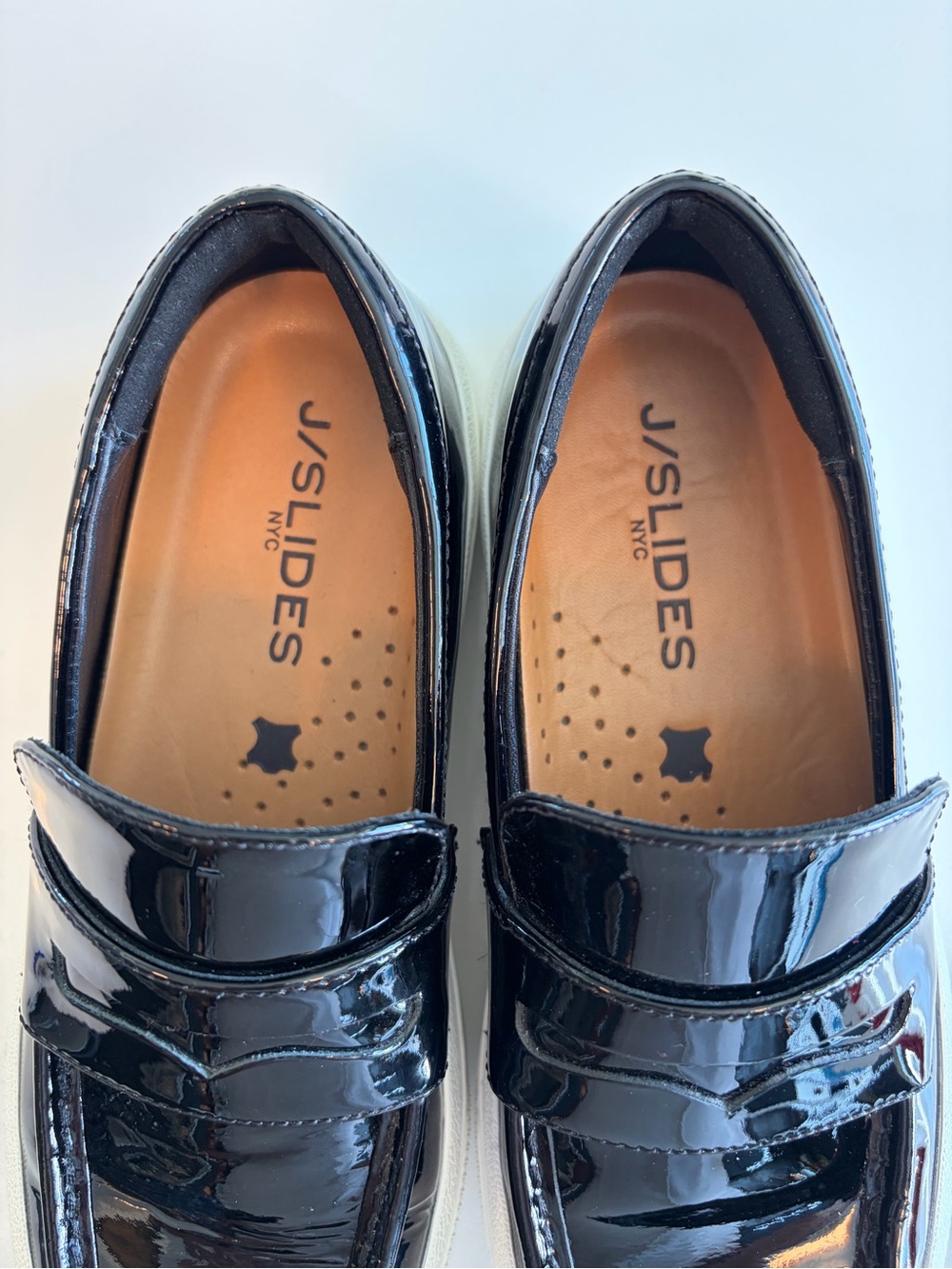 J/SLIDES Black Patent Loafers
